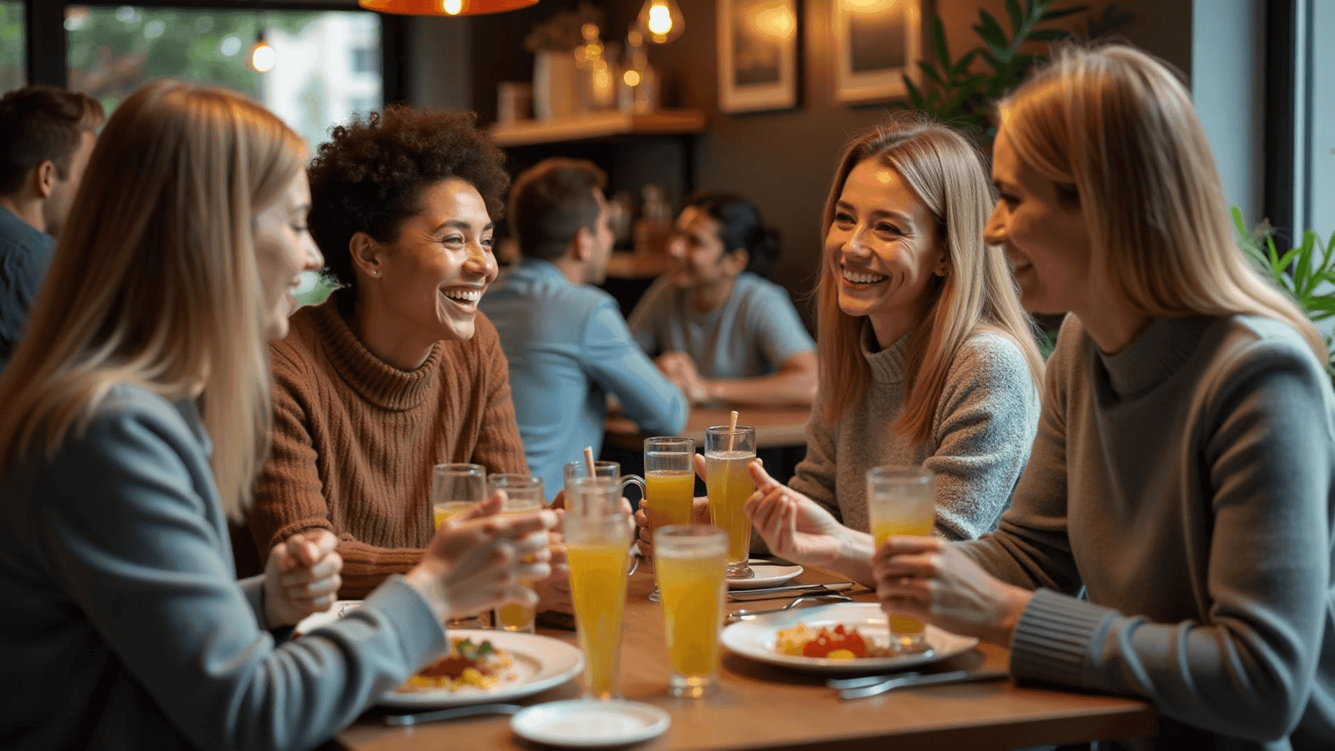 Profesionales disfrutando del almuerzo juntos