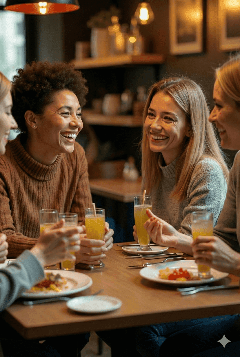 Profesionales disfrutando del almuerzo juntos